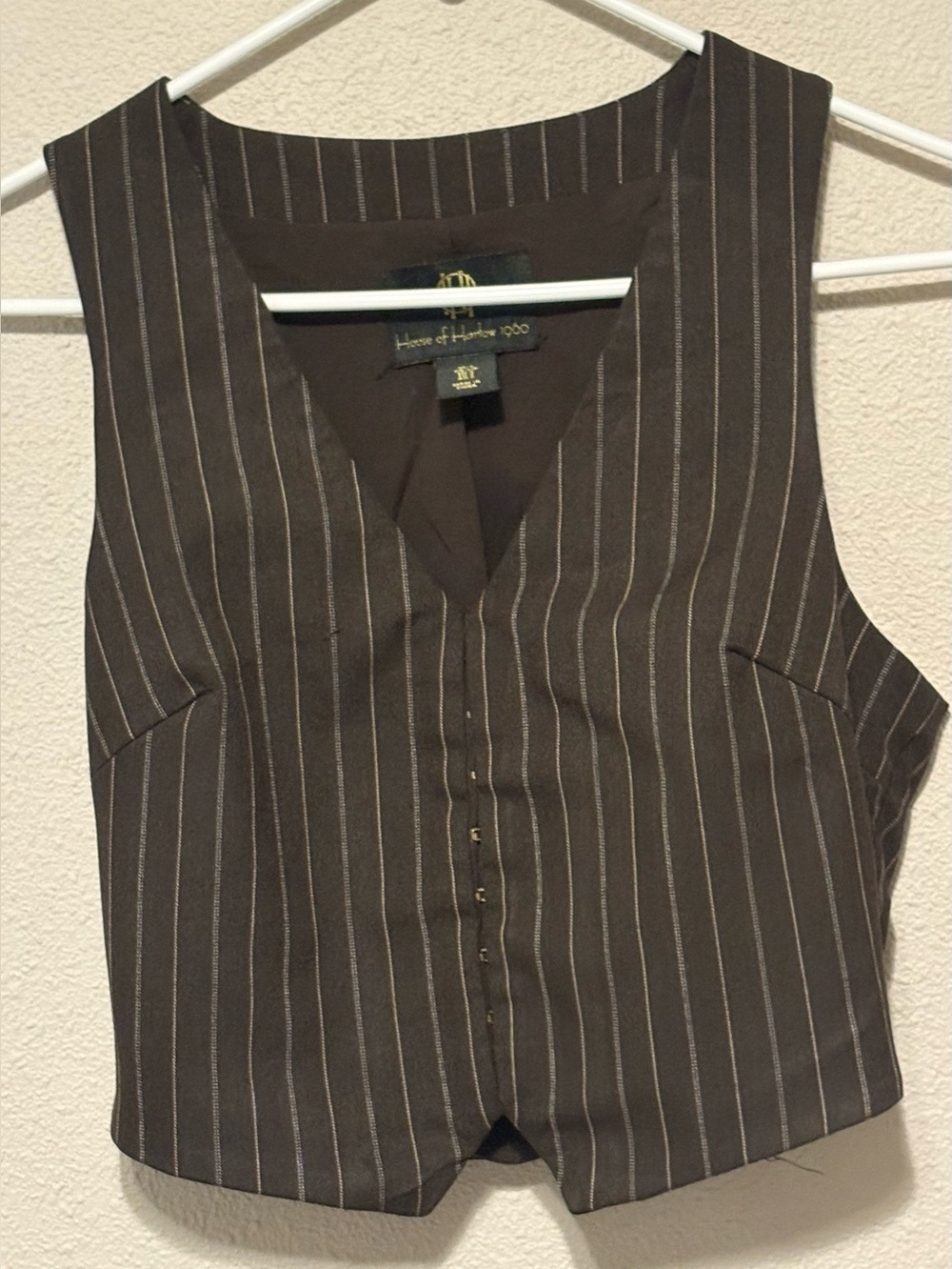 House of Harlow 1960 Brown Pinstripe Sleeveless Vest